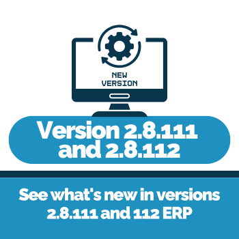 Version 2.8.111 and 2.8.112 ERP